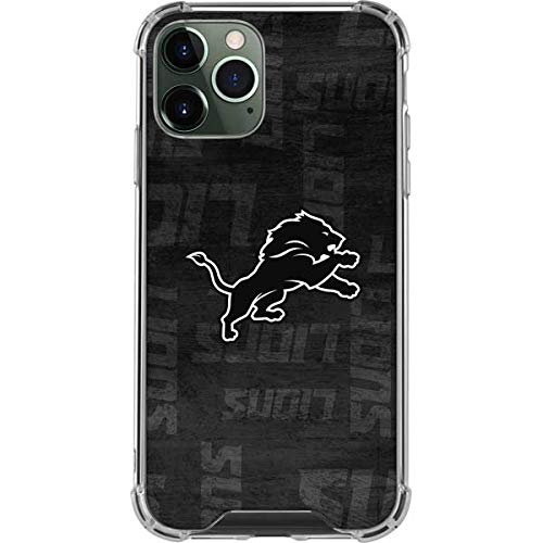 Skinit Clear Phone Case Compatible with iPhone 12 Pro Max - Officially Licensed NFL Detroit Lions Black & White Design