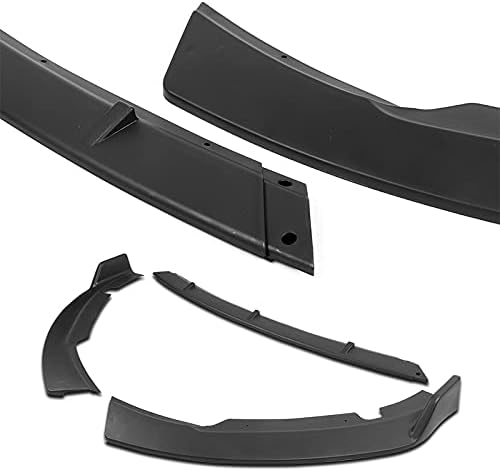 Stay-Tuned, 9PCS ABS STP-Style Front Bumper Lip Spoiler Body Kit + Universal 86" x 4" Side Skirts, Compatible with Hyundai Sonata 2015 2016 2017, Exterior Accessory (Unpainted Black)