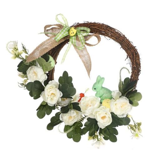 Corona di Pasqua per la porta d'ingresso | Corona porta ornamento di Pasqua con le uova | Fascino vacanza di primavera Scena stagionale accessori corona rustico per camino, parete