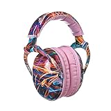 PROTEAR SNR 28 dB - Protectores auditivos para niños con sensibilidad al ruido para niños bajo fuegos artificiales, viajes, eventos deportivos y entornos ruidosos（Pink,Black Fireworks）