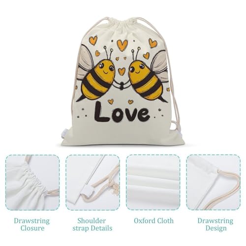 Drawstring Bag Backpack Bee Love Honey Sackpack Foldable String Bags Sports Gym Bag for Shopping Yoga4