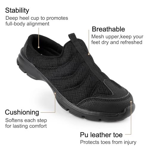 Slip-On Mules for Women & Men | Lightweight Breathable Walking Shoes | Open Back Sneakers & House Slippers | Comfortable Closed-Toe Clogs | Indoor/Outdoor Casual Shoes2