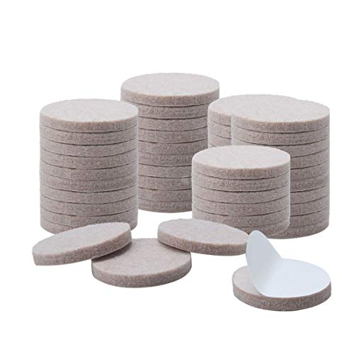 Uxcell 50Pcs Furniture Pads Round 1 1/4" Self-Stick Non-Slip Anti-Scratch Felt Pads Table Floors Protector Beige #TOP6