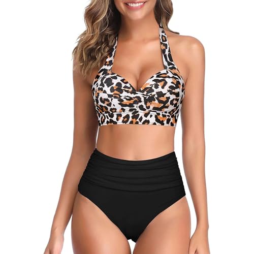 Bikini taille haute de créateur avec sublime drapé avant torsadé
