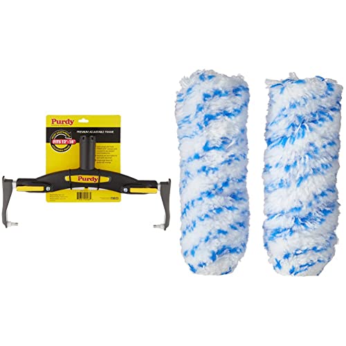 Purdy 14A753018 Roller Frame & 140624033 Roller Sleeve, White, 114 x 12.7mm (4.1/2 x 1/2in) (Pack of 2)