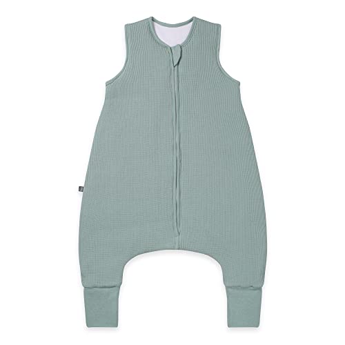 emma & noah Premium Baby Schlafsack mit Füßen Ganzjahr, Bequem & Atmungsaktiv, 100% Bio-Baumwolle, Oeko-TEX Zertifiziert, Flauschig, Bewegungsfreiheit, 2.5 TOG (Essential Mint, 90 cm) Cover