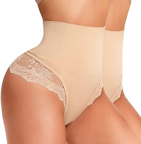 Anygirl Tummy Control Thong Panties for Women Hight Waisted Thong Underwear Seamless Shaping Body Shaper Briefs