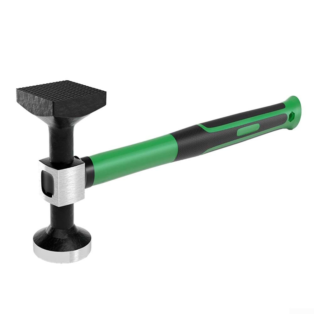 Vootnifig Auto Body Planishing Hammer 315mm with High Carbon Steel Heads and Fiberglass Handle for Precise Sheet Metal Shaping and Car Repair (square head)