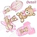 We Can Bearly Wait Cupcake Toppers Bear Cupcake Toppers 48Pcs Teddy Bear Cake Toppers Pink Bear Theme Gender Reveall Party Decorations for Bear Birthday Party Supplies