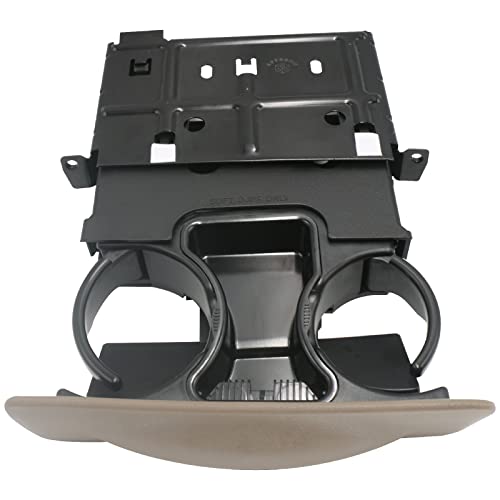 in Dash Cup Holder Insert w/Ashtray Tan Compatible with Ford F250 F350 F450 F550 Super Duty Truck Excursion 1999-2004 Dashboard Pull Out Cupholder YC3Z-2513560-CAB