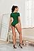 DSPSAM Summer Fashion 2025 Green Short Sleeve Tank Top Body Suits Womens Leotard Bodysuit Shapewear for Womens (Green X-Small)