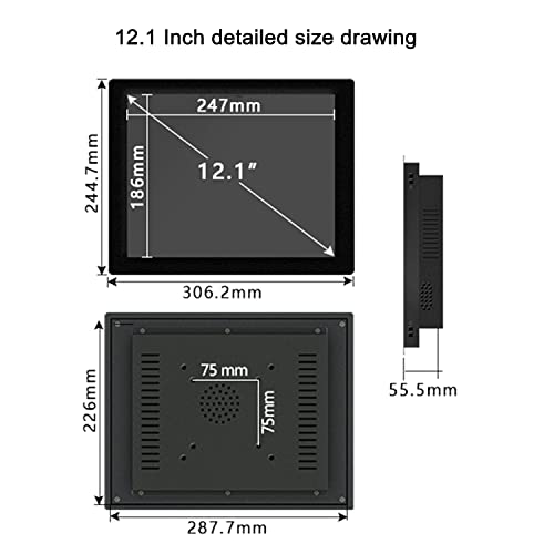 Image of 12 Inch Resistive Touch CNC Tablet Computers Embedded Installation Win10(8GB RAM 64GB SSD, Core i5-3210M)