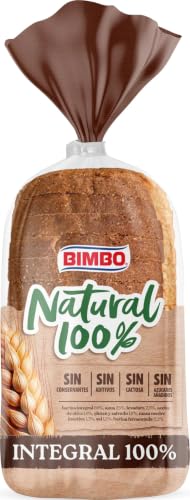 Bimbo - Pan de molde Integral con Corteza Natural 100%, sin Aditivos, Conservantes ni Azúcares añadidos 16 rebanadas - 460 g