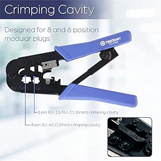 TRENDnet, TC-CT68, Pinza Crimpatrice Professionale, Per qualsiasi cavo Ethernet o telefonico, taglierina e spelafili integrati