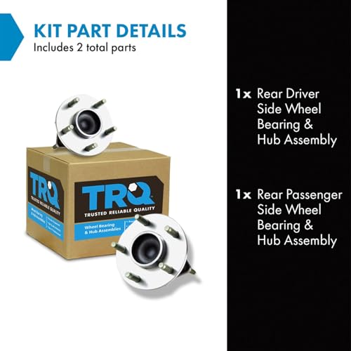 Image of TRQ 2 Piece Rear Wheel Bearing & Hub Assembly Set Compatible with 2006-2007 Chevrolet HHR 2004-2007 Malibu 2005-2007 Pontiac G6