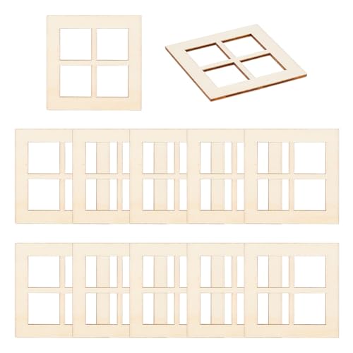 OLYCRAFT 20 Stück Miniatur Fensterrahmen Aus Holz Quadratisch Miniatur Fensterrahmen Mini Fenster Gartenornamente Mini Möbel Fensterrahmen Für Miniatur Häuser Dekoration Möbelzubehör - 7x7cm OLYCRAFT 20 Stück Miniatur Fensterrahmen Aus Holz Quadratisch Miniatur Fensterrahmen Mini Fenster Gartenornamente Mini Möbel Fensterrahmen Für Miniatur Häuser Dekoration Möbelzubehör - 7x7cm