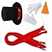 Shurhome Snowman Costume Hat Snowmen Fashion Hat Scarf White Gloves Christmas Cosplay Set Party Supply Set