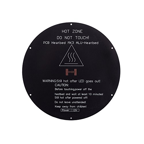 MYAMIA Flsun 12V 180W 270 * 3Mm Aluminium Plaque Ronde Lit Chaud Delta Rostock Chauffée Lit pour Imprimante 3D