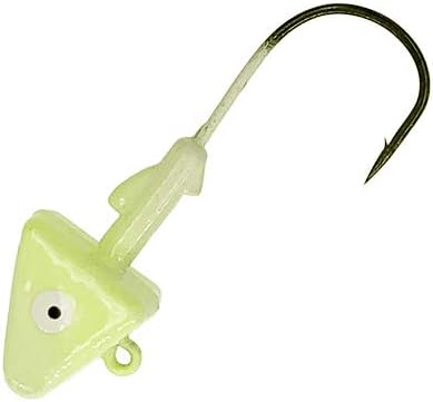 Shad Jig Heads 1/2oz, 56 Pcs in 14 Packs Glow Hook 3/0, for Freshwater & Saltwater Fishing, Ideal for Soft Bait Rigging & Night Fishing