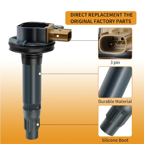 Image of UF646 Ignition Coil Pack & SP534 Spark Plugs Compatible with Ford Expedition /Transit-150 /250 /350 2017-2015 3.5L, for Lincoln MKS /MKT 2015-2013 Navigator 2017-2015 Replace# DG549 SP537 SP580 SP528