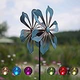 Gift for Father's Day Solar Wind Spinners for Yard and Garden,(59" Height) Garden Sculptures & Statu