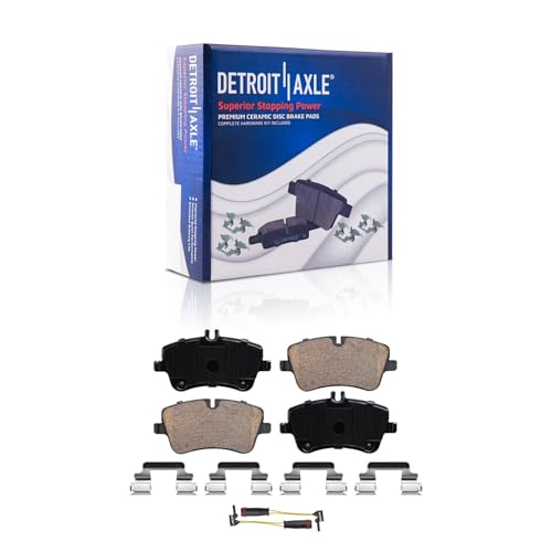Image of Detroit Axle - Front Brake Kit for 2002-2004 Mercedes-Benz C230, 2001-2005 C240 Disc Brake Rotors Ceramic Brakes Pads Replacement: 11.34 inch inch Rotor
