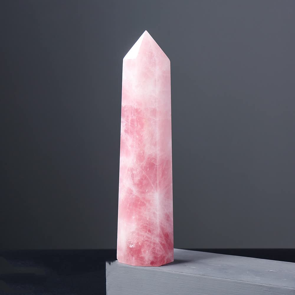 Quartz Rose Prisme Hexagonal : Chassez le Stress sur votre Bureau