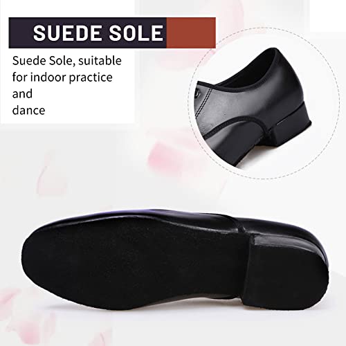 TINRYMX Tanzschuhe latein Herren Atmungsaktiv Tango Salsa ballsaal Tanzschuhe,LHDMD-Schwarz-2.5CM,43EU