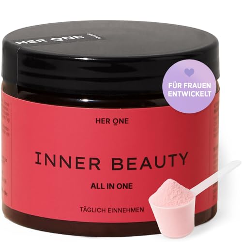 HER ONE INNER BEAUTY All in One | Vitamin Komplex hochdosiert als Multivitamin Pulver | Multivitamine & Mineralstoffe für Frauen | Multivitaminpräparate & Mineralien | Beauty Drink | 30 Portionen