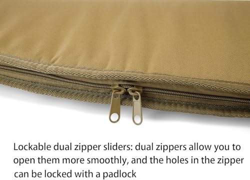 Soft Rifle Cases Rifle Bag Soft Shotgun Rifle Case 48 inch Long Bag Zipper Pockets Classic Tactical Transportation Case Adjustable Shoulder Strap Water Resistant Shooting Range (Khaki, 48 Inch) by EDERAR - Image 2