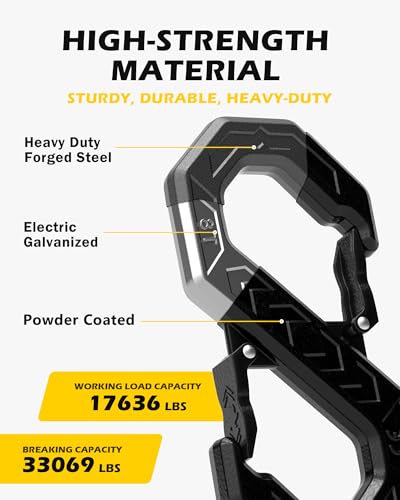 Image of 3 /8 inch Tow Hook, S-Shaped Winch Hook, 33,000lbs Breaking Strength, G80 Heavy Duty Forged Steel, Fast Connect Winch Shackle Towing Hook for Trucks, SUVs, ATVs, Trailers, Black