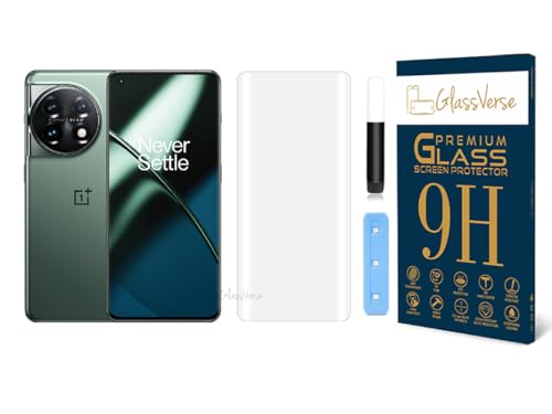 Image of GlassVerse 11 UV Tempered Glass Screen Protector. Pack Of 1 | 3D Curved Edge | 9H Hardness | Full UV Glue with UV Light | Anti-Scratch | Case Friendly | HD Clear. (6.7 Inches)