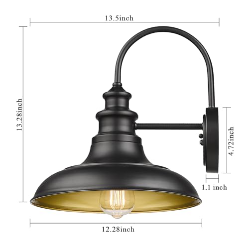 Diyel Dusk to Dawn Sensor Outdoor Barn Light Fixture, 12.3 Inch Dome Outdoor ...