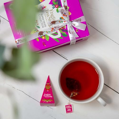 ETS Teegeschenk Super Fruit Kollektion | BIO Früchtetee Geschenkset zum Geburtstag, Muttertag, Ostern, Weihnachten | 6x2 Pyramidenbeutel