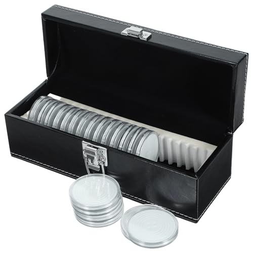 VICASKY Coffret Porte-pièces Rond 20 Emplacements 39mm avec Capsules Hermétiques, Boîtier de Rangement Compact en Plastique Transparent pour Collectionneurs, Étui Protecteur pour Pièces