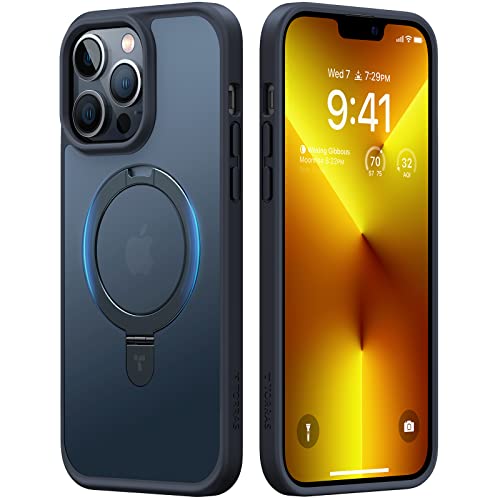 TORRAS Upgrade 360°Rotatable Magnetic for iPhone 16 Pro Case 6.3 inch, Fit for MagSafe 16 Pro Phone Case, 16FT Mil-Grade Shockproof, Flush Stand Ring, Translucent Slim Protective Ostand, Bronze