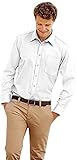 Fruit of the Loom Herren Long Sleeve Poplin Shirt Freizeithemd, Weiß (White), XX-Large