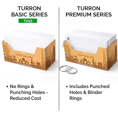 Image of Turron Basic Blank Index Flash Cards (150, White, 3 x 5 Inch, Plain)