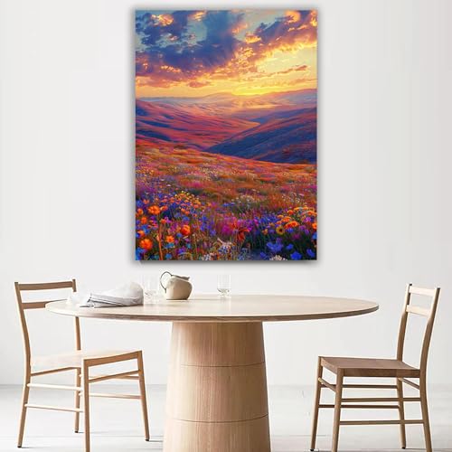 Toile intissée paysage 50x70cm encadrée pour décoration murale de salon - 2