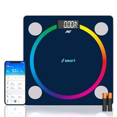 Image of ANT Flora Supreme Smart Scale Bioelectrical Digital Body Weight Machine for Home with Bluetooth App | BMI, BMR Analyzer | 180kg Capacity | High Precision Sensors | LED Display