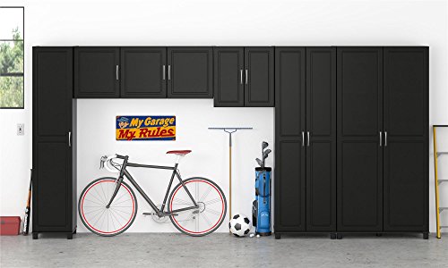 Image of SystemBuild Evolution Kendall 24 inch Engineered Wood Utility Storage Cabinet Black
