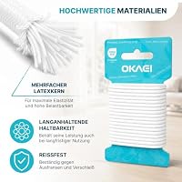 OKAEI Gummikordel 4mm x 5m - Hochwertiges Gummiseil in Weis, Flexibles Gummiband/Hutgummi/Rundgummi - Ideal für DIY Projekte und Handwerk – Ansicht 4