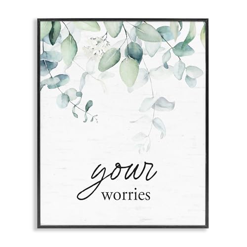 Poster encadré eucalyptus Stupell Industries noir 35x27cm pour calmer l'anxiété chez soi
