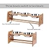 X-ZONE-PET-Raised-Pet-Bowls-for-Cats-and-Dogs-Adjustable-Bamboo-Elevated-Dog-Cat-Food-and-Water-Bowls-Stand-Feeder-with-2-Stainless-Steel-Bowls-and-Anti-Slip-Feet-Height-79-to-114-to-15 Adjustable Dog Food and Water Bowls