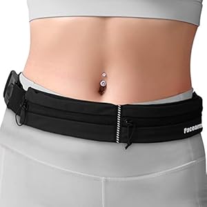 PACEARM Running Belt for Phone, Water Resistant Runners Belt Waist Pack, Bounce-Free iPhone Running Waist Belt for Women Men, Ultra-Light Adjustable Running Pouch for Sports Gym Workout Jogging