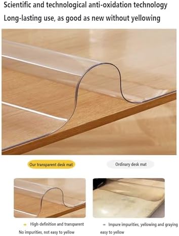 Clear TPU Table Protector Mat 42x69 Inch - Oil & Spill Proof Oblong Plastic Cover for Dining & Camping - Easy Wipe Clean, Durable & Transparent Table Cover