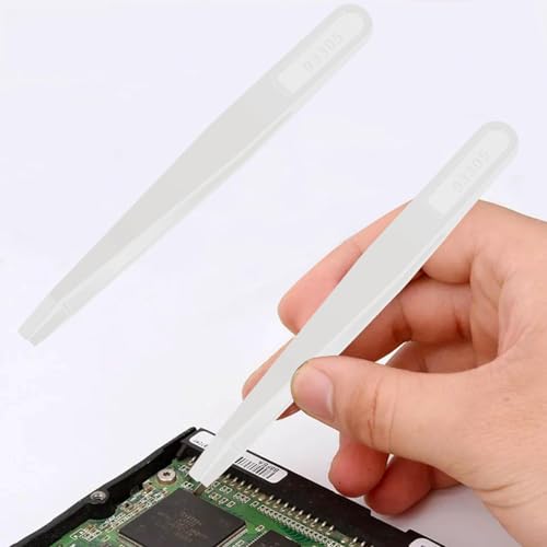 Kinnmaske 1 Stück V 2pcs Pinzette Plastik Staubfrei Weiß,Pinzette mit flachen Spitzen Präzisions,Hitzebeständige Säure- und alkalibeständig,Hitzebeständige Säure- und alkalibeständig