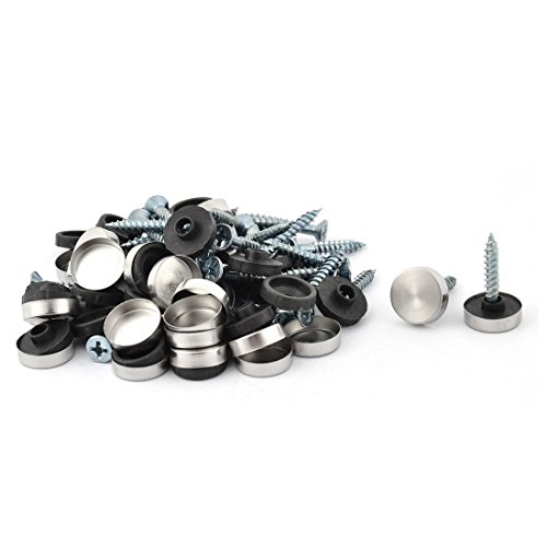 Aexit Glass Tea Quality Parts Table Decorative 14mm Head Dia Cap Mirror Screw Nails 32 Pcs Model:95as209qo566