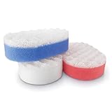 Bath Massage Sponge for Adults - Exfoliating Body Shower Scrubber - Doubled Sided exfloating Massage Sponge- Family Pack of 3