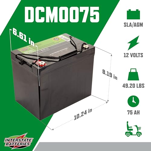 Image of Interstate Batteries Mobility Battery 12V 75Ah Group 24 VRLA AGM
